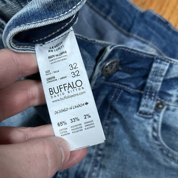 NWT Buffalo D Bitton Driven-X Relaxed Straight Stretch Jeans 32 Sandblasted Blue - Picture 8 of 13